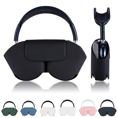 Lukvcoe Smart Hülle Schutzhülle für Apple AirPods Max, Weiche PU Leder Hülle mit Schlafmodus & Staubschutz, Leichte Transportcase Kompatibel mit AirPod Max Kopfhörer (Black)